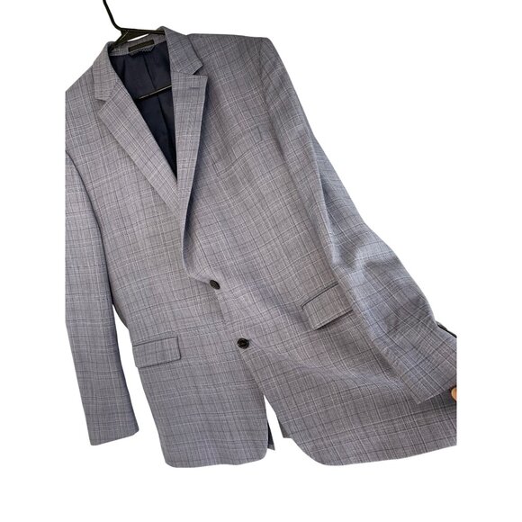 Lauren Ralph Lauren Mens Suit 2-Piece Blue Gray Plaid 46L - Picture 3 of 11